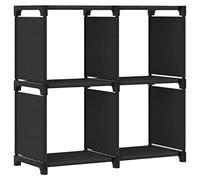 vidaXL Etagère d'Affichage 4 Cubes Bibliothèque Etagère de Rangement Organisateur Support de Rangement Maison Intérieur Noir 69x30x72,5 cm Tissu
