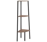vidaXL Étagère d'angle 3 niveaux Marron foncé et noir 45,5x31,5x120 cm