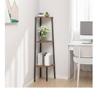 vidaXL Étagère d'angle 3 niveaux Marron foncé et noir 45,5x31,5x120 cm