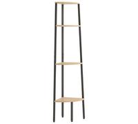 vidaXL Étagère d'angle 4 niveaux Marron clair et noir 45,5x31,5x150 cm