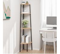 vidaXL Etagère d'angle 4 niveaux - Marron clair et noir