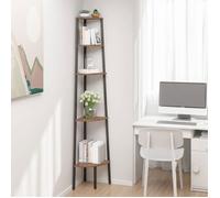 vidaXL Étagère d'angle 5 niveaux – Marron foncé et noir – 45,5×31,5×180 cm