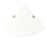 VidaXL Étagère d'angle en verre transparent avec plateau en verre Supports Fond en verre 35 x 35 cm Blanc G