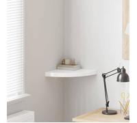 vidaXL Etagère d'angle Flottante Etagère Murale Bibliothèque Support Panneau Mural Salon Chambre Maison Intérieur Blanc Brillant 35x35x3,8 cm MDF