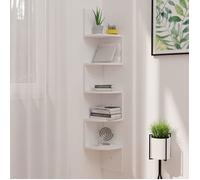 vidaXL Étagère d'angle murale Blanc 19x19x123 cm Bois d'ingénierie 326831