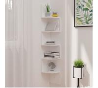 vidaXL Étagère d'angle murale blanc brillant 19x19x123 cm 326837