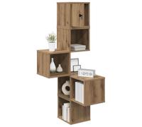 vidaXL Étagère d'angle murale Chêne artisanal 48 x 48 x 120 cm