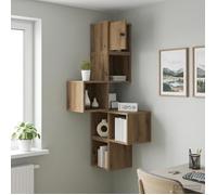 vidaXL Étagère d'angle murale Chêne artisanal 48 x 48 x 120 cm