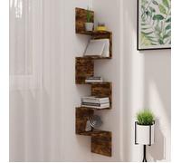 vidaXL Étagère d'angle murale Chêne fumé 19x19x123 cm Aggloméré