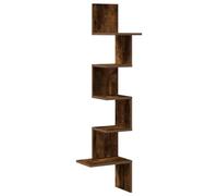 vidaXL Étagère d'angle murale chêne fumé bois d'ingénierie, étagère murale, étagère suspendue, étagère murale suspendue, 860521