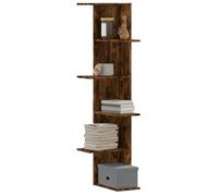 vidaXL Étagère d'angle murale chêne fumé bois d'ingénierie suspendue Marron
