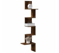 vidaXL Étagère d'angle Murale chêne fumé Bois d'ingénierie, étagère Murale, étagère Suspendue, étagère Murale Suspendue, étagère d'angle