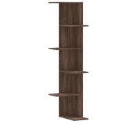 vidaXL Étagère d'angle Murale chêne Marron Bois d'ingénierie, étagère d'angle, étagère Suspendue, étagère Murale Suspendue, étagère Murale