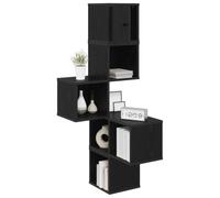 vidaXL Étagère d'angle Murale Chêne Noir 48 x 48 x 120 cm, Étagères Tendance pour Chambre, Bureau Moderne et Cuisine Pratique, rangements muraux astucieux