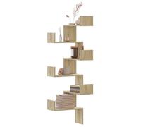 vidaXL Étagère d'angle murale Chêne Sonoma 45x45x147 cm – bois d'ingénierie