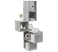 vidaXL Étagère d'angle Murale Gris béton 48 x 48 x 120 cm, Étagères Tendance pour Chambre, Bureau Moderne et Cuisine Pratique, rangements muraux astucieux