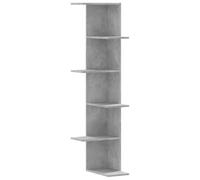 vidaXL Étagère d'angle Murale Gris béton Bois d'ingénierie, étagère d'angle, étagère Suspendue, étagère Murale Suspendue, étagère Murale