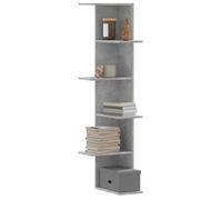 vidaXL Étagère d'angle murale 852630 – Bois d'ingénierie Gris béton, suspendue