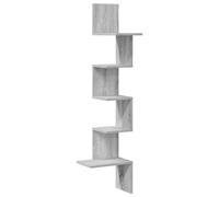 vidaXL Étagère d'angle Murale Sonoma Gris 32x32x127,5 cm, étagère Murale, étagère Suspendue, étagère Murale Suspendue, étagère d'angle