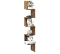 vidaXL Étagère d'angle Murale Vieux Bois 20x20x127,5 cm, étagère Murale, étagère Suspendue, étagère Murale Suspendue, étagère d'angle