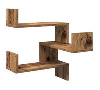 vidaXL Étagère d'angle Murale Vieux Bois 40x40x49,5 cm Bois ingénierie, étagère Murale, étagère Suspendue, étagère Murale Suspendue, étagère d'angle