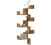 vidaXL Étagère d'angle murale Vieux Bois 45x45x147 cm Bois d'ingénierie