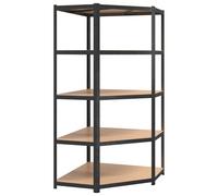vidaXL Étagère d'angle pour charges lourdes 5 étagères Gris Acier & bois composite