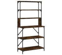 vidaXL Étagère de boulangerie 6 compartiments Chêne fumé 90x40x180 cm Bois composite