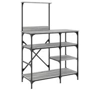 vidaXL Étagère de boulangerie Gris Sonoma 90x40x132 cm Bois composite et métal