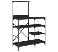 vidaXL Étagère de boulangerie noire 90x40x132 cm Bois composite et métal