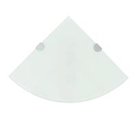 vidaXL Étagère de Coin avec Supports chromés Verre Blanc 35 x 35 cm