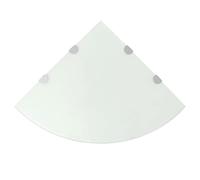 vidaXL Étagère Coin Supports Chromés Verre Blanc