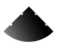 vidaXL Étagère de coin - Verre noir