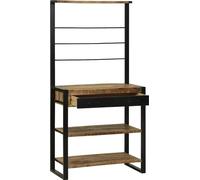 vidaXL Étagère de cuisine marron et noir 80 x 40 x 160 cm bois massif mangue