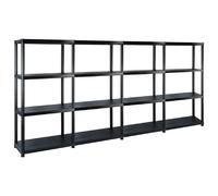vidaXL Étagère de stockage avec 4 étagères noir 244x30,5x130 cm plastique