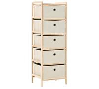 vidaXL Étagère de rangement 5 paniers tissu bois de cèdre beige 246434