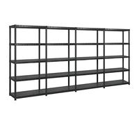 vidaXL Étagère de rangement 5 niveaux noir 340 x 40 x 185 cm plastique