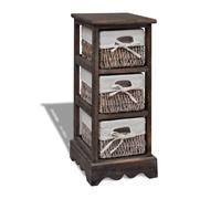 vidaXL Chiffonnier en Bois Colonial Brun avec 3 paniers
