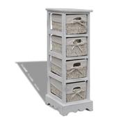 vidaXL Chiffonnier en Bois Colonial Blanc avec 4 paniers