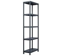 vidaXL Étagère de stockage noire 125 kg 60 x 30 x 180 cm plastique