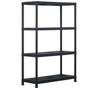 Rayonnage de stockage noir 220 kg 90 x 40 x 138 cm plastique