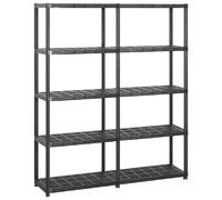 vidaXL Étagère de stockage avec 5 étagères noir 142x38x170 cm plastique