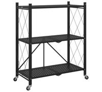 vidaXL Étagère de Rangement sur roulettes Noir 71 x 34 x 88 cm Acier