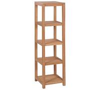 vidaXL Étagère de salle de bain Armoire toilette 4 niveaux en teck massif 42×42×165 cm Brun