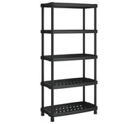 vidaXL Étagère de rangement 5 niveaux – Noir – 93,5x45,5x194,5 cm – PP