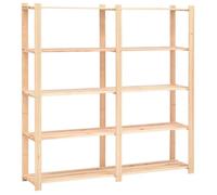 vidaXL Étagère de stockage 5 étagères Pin massif 170×38×170 cm capacité 500 kg