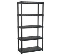 vidaXL Étagère de stockage 5 niveaux noire 91,5x45,7x185 cm plastique