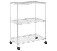 vidaXL Étagère de stockage avec 3 étagères et roulettes 60x35x81 cm Chromé 150 kg