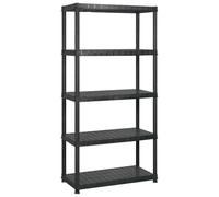 vidaXL Étagère de stockage 5 étagères noire 170x40x185 cm en plastique