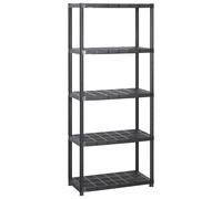 vidaXL Étagère de stockage avec 5 étagères noire 213x38x170 cm plastique